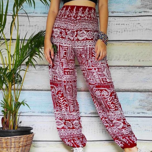 Harem pants in red and white - Picture 3 of 4